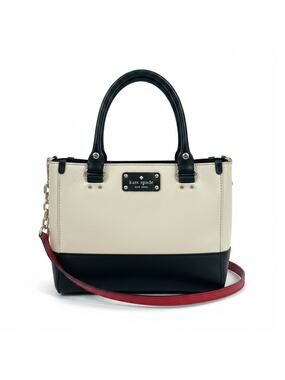 Kate Spade Quinn Berkeley Lane Satchel Colorblock Crossbody Bag Ivory & Black